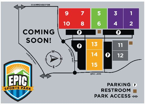 Epic Sports Park Field Map - Provo Utah