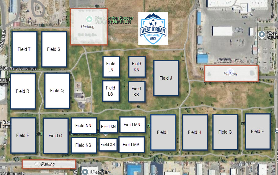 Map of West Jordan Soccer Complex Fields